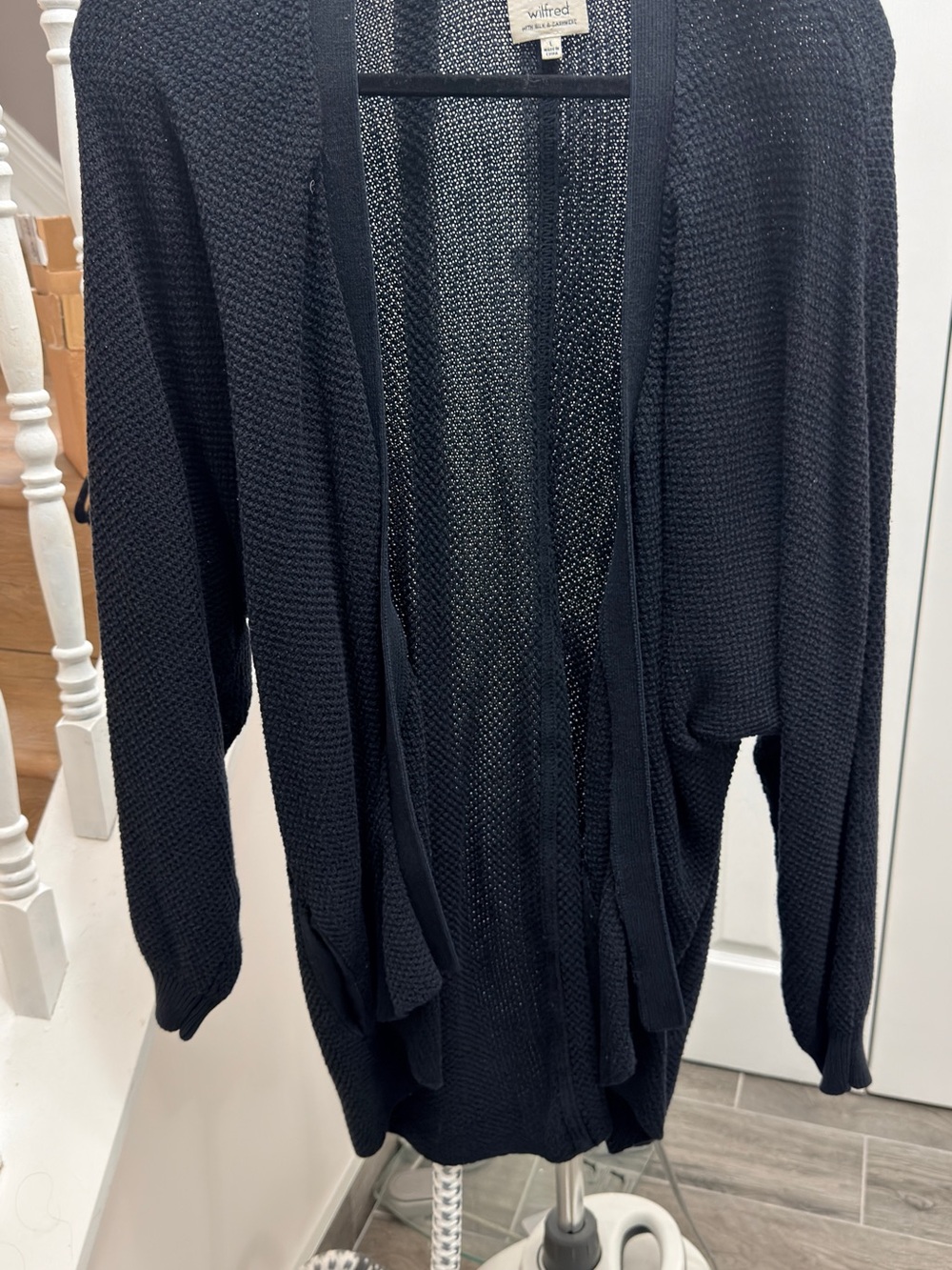 Talula Willow & Clay Open-Front Black Knit Cardigan Sweater - Picture 5 of 10